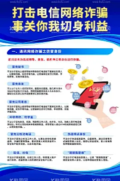 电信诈骗海报展板  - 源文件下载【酷图网】电信网络诈骗,电信十大诈骗,预防电信网络,诈骗宣传展板,全民防范电信,网络诈骗,坚决遏制电信,网络诈骗犯罪,诈骗,防诈骗展板,防诈骗,电信诈骗,预防诈骗海报,防电信诈骗,防诈骗宣传