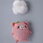 白白巫羊毛毡粉色小猪钥匙扣搞怪可爱公仔饰品创意礼品挂件配饰
