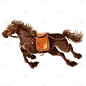 国风-古代骑马人物元素贴纸-马