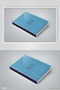 蓝色书籍画册样机贴图效果图模板下载-编号1942297-众图网
