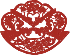 花卉人物民俗剪纸窗花元素矢量图设计素材