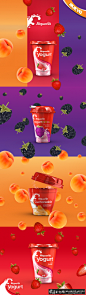 水果饮品包装设计 桑葚背景 飞起来的水果创意广告 水蜜桃 红色大草莓 圣女果 水果饮料