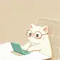 猫咪可爱感插画AI头像