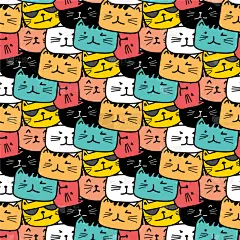 可爱的,猫,式样,动物手,分离着色,白色,宠物,绘制,爱