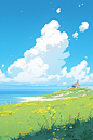 夏日海边风景
