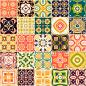 color ornate portuguese decorative tiles azulejos.