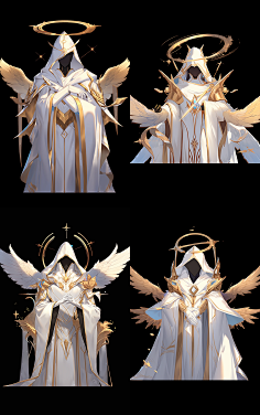 S-神/贵族/神族/天使-花瓣网|陪你做生活的设计师 | ith_no_head_gold_and_white_wings_2d_game_ar_1