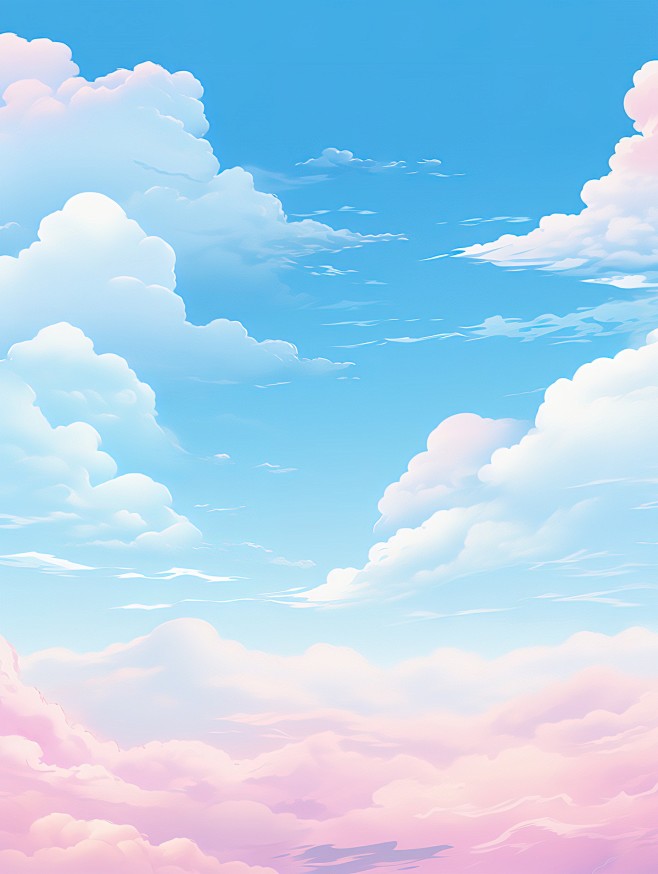 千库网_蓝天白云天空卡通风格2_插画编号...
