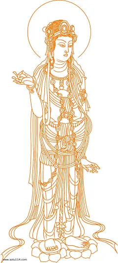 观音手绘素材装饰