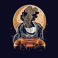 宇航员太空人插画矢量图设计素材