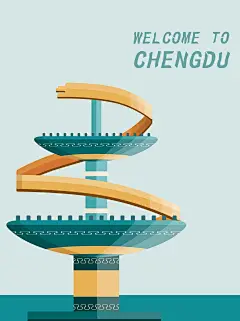 成都地标建筑扁平风-03