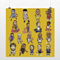 轻艺术 创意插画 卡通NBA明星 手绘Q版篮球名人海报定制装饰画芯 