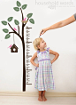 Growth chart childrens decor vinyl wall decal sticker for the playroom or bedroom. $49.00, via Etsy.: 