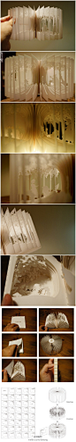 【“走马灯”立体书】建筑师Yusuke Oono设计的360度无死角立体书，无论从哪个角度，都可以欣赏到书本内页精美的镂空纸雕