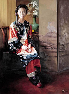 xiarilinfen采集到清朝民国服饰油画作品1