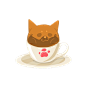 柴犬质感手绘咖啡饮品元素插画