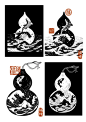 葫芦=福禄/传统纹样福禄黑白装饰画剪纸底稿 - 小红书
