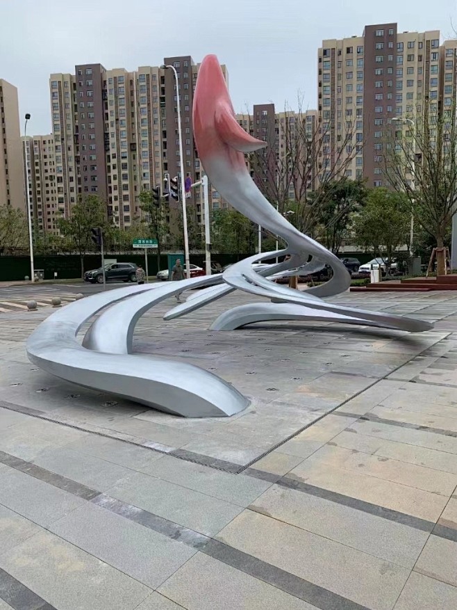 大型不锈钢雕塑定制厂家圆环镜面月亮水景户...