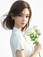 designteam_A_woman_holding_flowers_gentle_Asian_Pixar_3D_white__9ef4a2b6-9df3-4baf-a825-e8c7c6dd4535