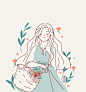 简笔画里的现在女性，插画师：adrianne ​​​​
