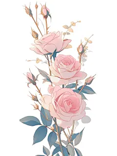 ai绘画丨温柔水彩玫瑰花花纹插画（附关键词 - 小红书