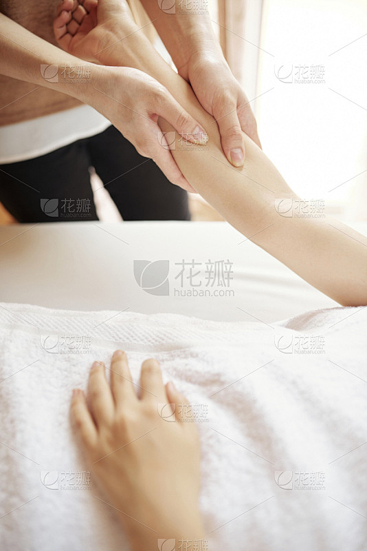 深的,成年的,手,四肢,手臂,顾客,按摩...