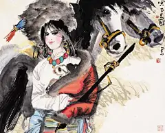 周昌谷——人物画欣赏 | 
周昌谷(1929-1985)号老谷。浙江乐清人。自幼喜爱诗文书画，尝潜心学习八大、石涛、徐青藤、方方壶、吴昌硕、黄宾虹等人作品，将传统花鸟画用笔移植于人物画中，用色和运墨也极见匠心。是现代浙派人物画代表人物之一。历任浙江美术学院教授、中国美术家协会理事、浙江美术家协会副主席等职。