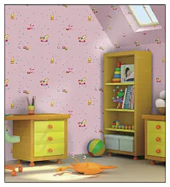 天丽PVC塑料儿童卡通大象小熊木马满天星_壁纸大全_雅特居家壁纸网