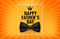 Happy father's day wishes card with realistic bow Free Vector