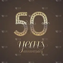 50周年矢量图标，象征