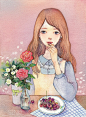 花-SinkL_女孩，水彩_涂鸦王国插画