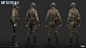 BFV_Allied Support, Rui Mu : We use scanned model for Highmesh and clean the issues then bake the normal and diffuse maps to the gamemesh.
In general, 
The highmesh, textures of the upperbody and lowerbody made by me.
All of the heads and hair made by Lin