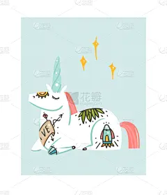 创造力,抽象,插画,可爱的,太空船,童话故事,品牌名称,绘制,问候