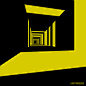 This may contain: an open doorway with light coming in from the center and yellow lines on the floor