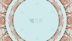 Baner在海蓝宝石颜色与希腊珊瑚图案和空间为您的标志或文字