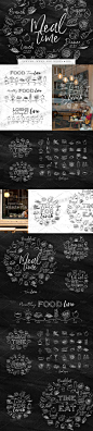 【文件可下载】手绘黑板线性西餐饮料美食食物厨房烘焙工具菜单矢量图标设计素材-淘宝网