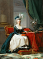 18世纪法国女画家Elisabeth Vigee-Lebrun的肖像作品。她1779年开始为王后玛丽·安托瓦内特画肖像