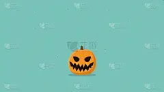 万圣节南瓜手绘卡通风格插图