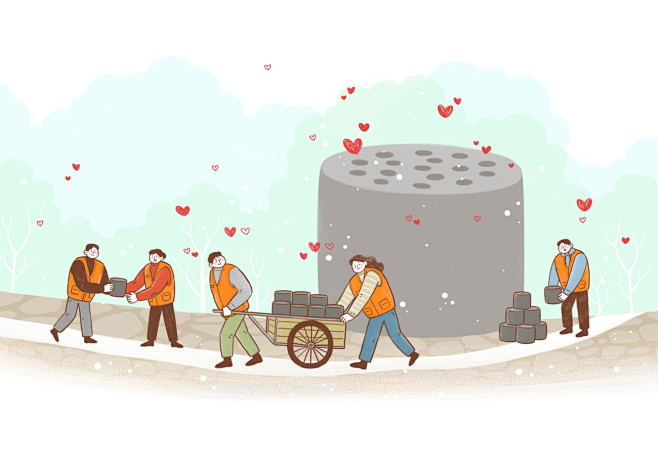 关爱救助插画