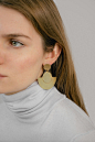 Large Curve Earrings : Handmade brass earrings with gold plated, nickel free earring posts. Brass is coated with anti-tarnish wax resist.