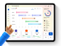 Task Management Dashboard  UX UI Design typography ios app business managment teams scrum management app dubai designer team cards blurred dashboad dashboard ui branding web design minimal creative design mobile app task management