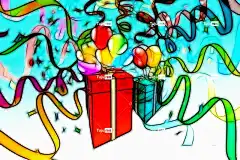 礼物 气球 五彩纸屑 惊喜 包裹 庆典 生日快乐 装饰