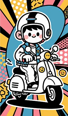 手绘外卖小哥插画