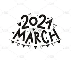 2021年3月，手绘郁金香和花环。