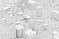 市中心建筑，模拟城市，3d渲染。