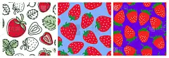 Strawberry seamless pattern set. Clothing fashion 
