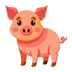 可爱卡通小猪插画矢量图设计素材