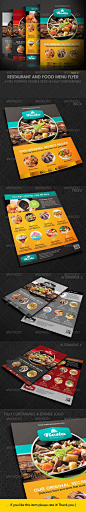 Modern Restaurant and Food Menu Flyer - Food Menus Print Templates