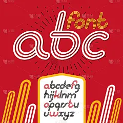 向量复古小写英文字母，abc集合。酷酷的迪斯科草书字体，从a到z的脚本可以用于海报艺术。使用三条带，