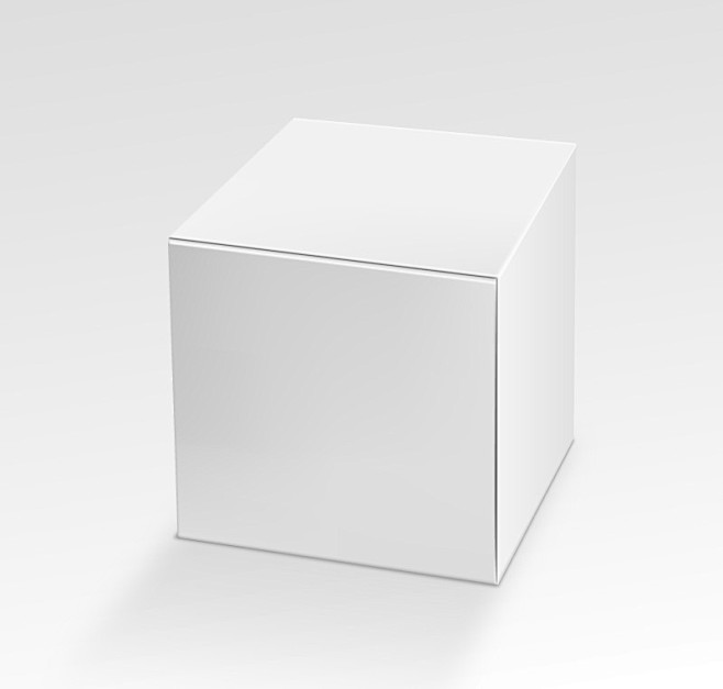 白色背景上的空白立体方纸纸盒矢量素材